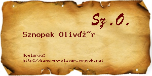 Sznopek Olivér névjegykártya